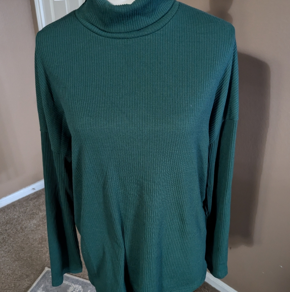 Woman's Green Turtleneck with matching skirt